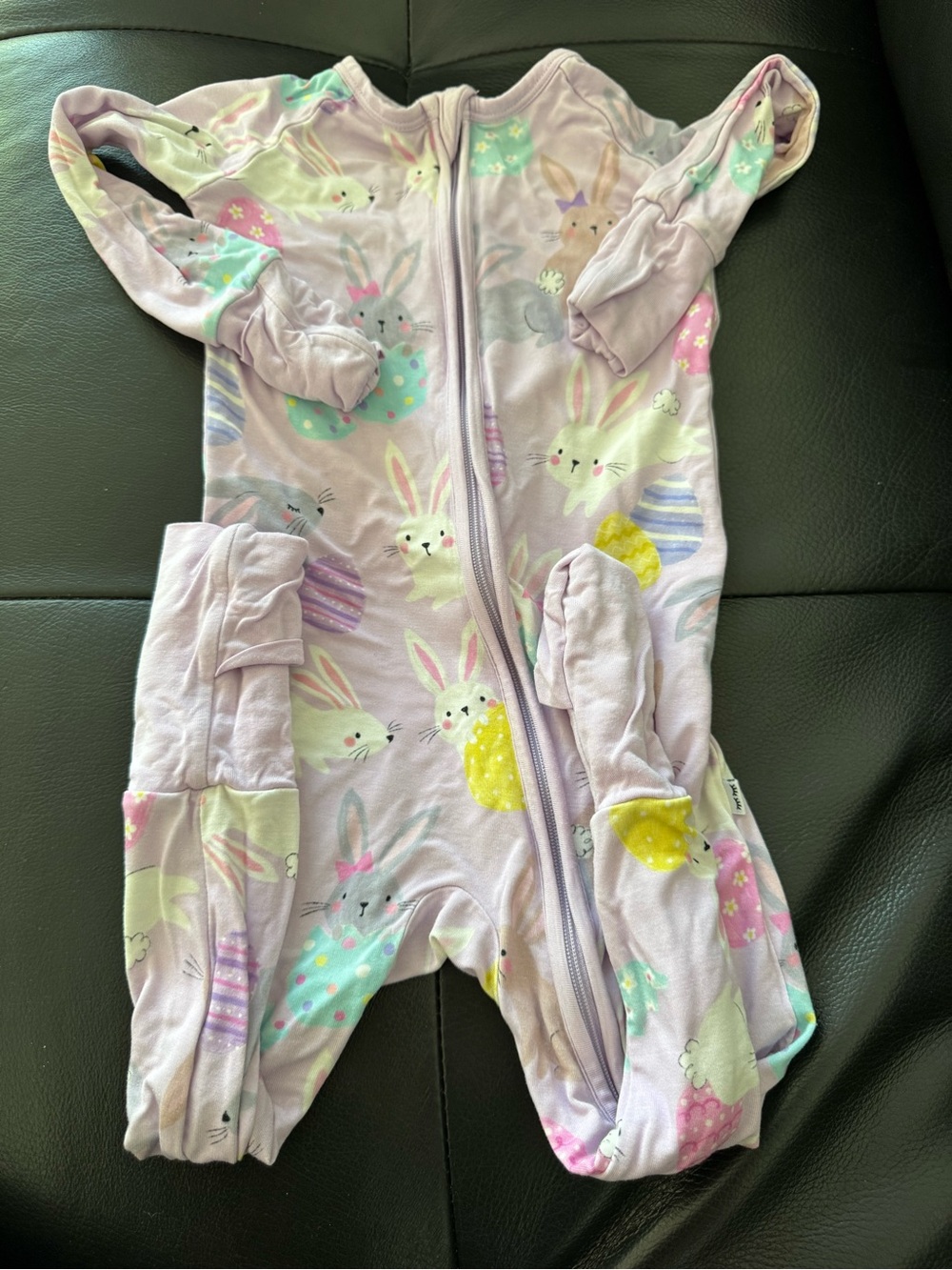 Little Sleepies Lavender Bunny & Pastel Egg Zip One-Piece